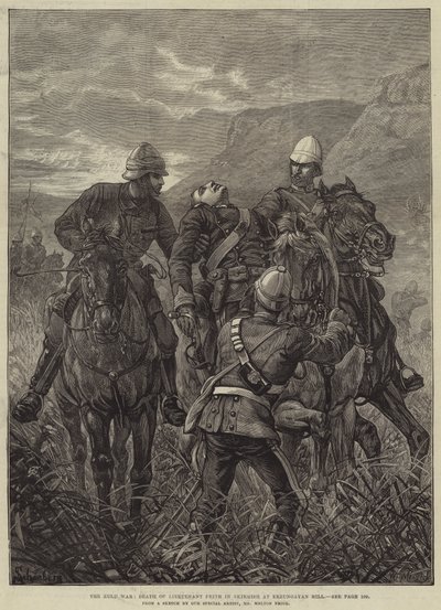 The Zulu War, Death of Lieutenant Frith in Skirmish at Erzungayan Hill by Melton Prior
